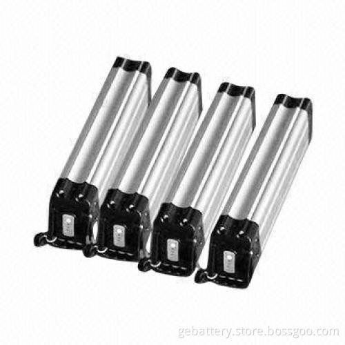 Silver Fish Type 36V 10Ah Electric Bike Lithium Polymer Batteries, Sized 75 x 110 x 385mm